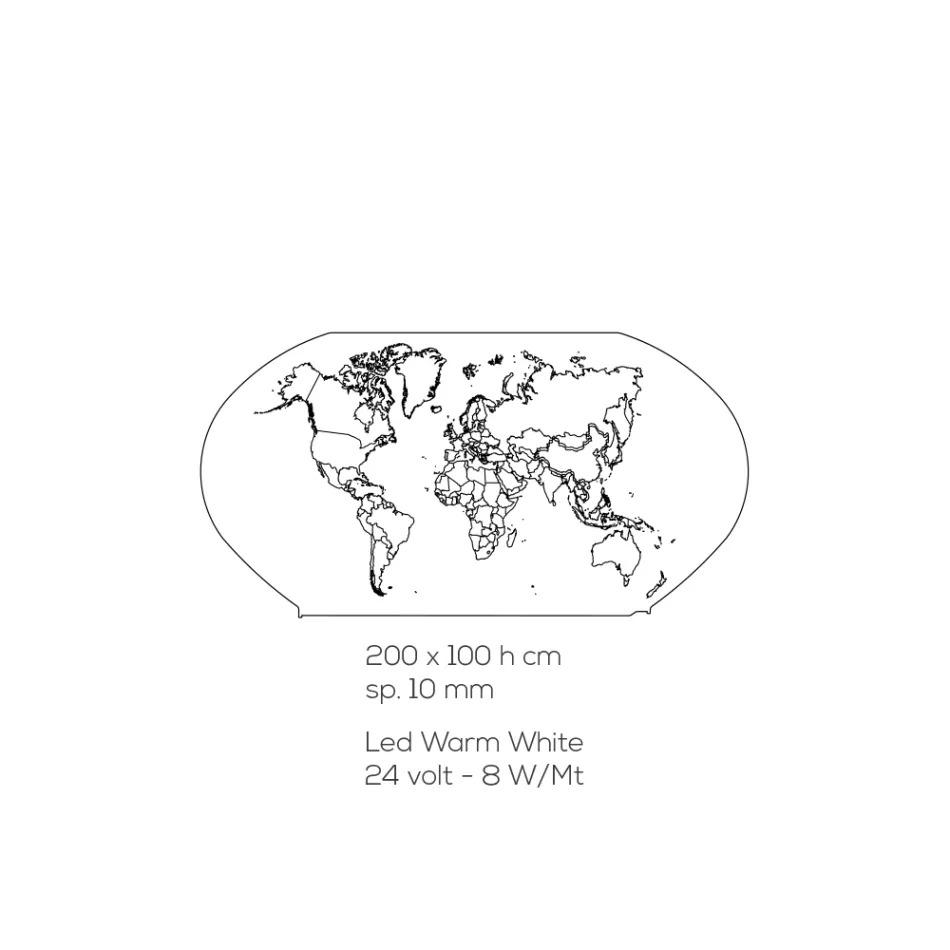 Planisphere Vägglampa i lasergraverad akrylkristall - Rihanna Viadurini