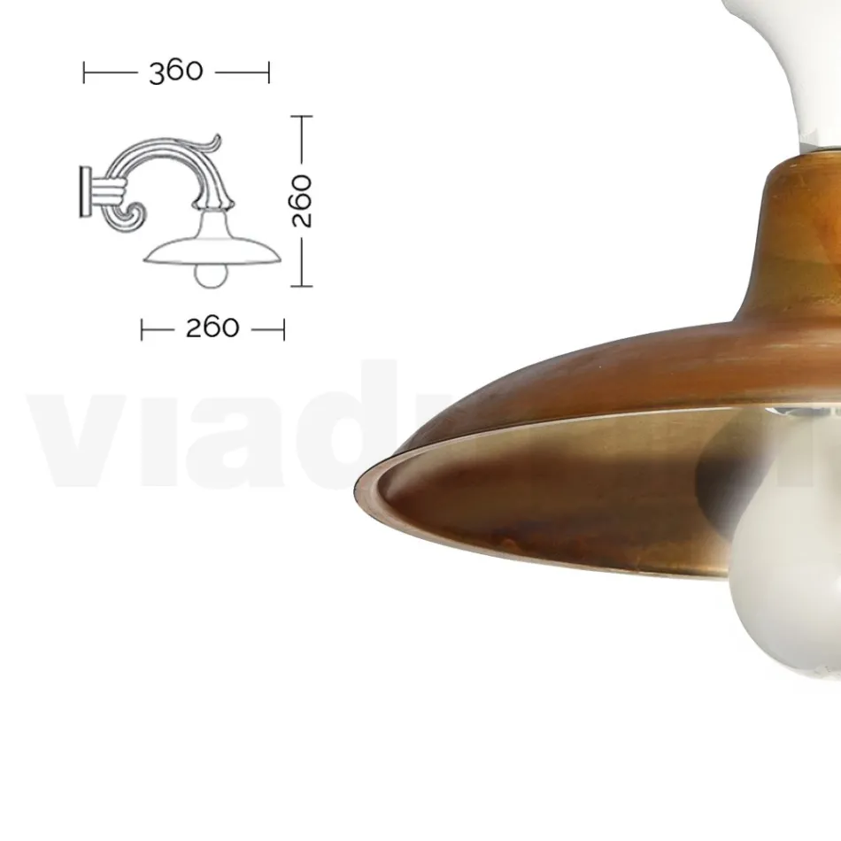 Vintage utomhusvägglampa i aluminium Tillverkad i Italien - Adela Viadurini