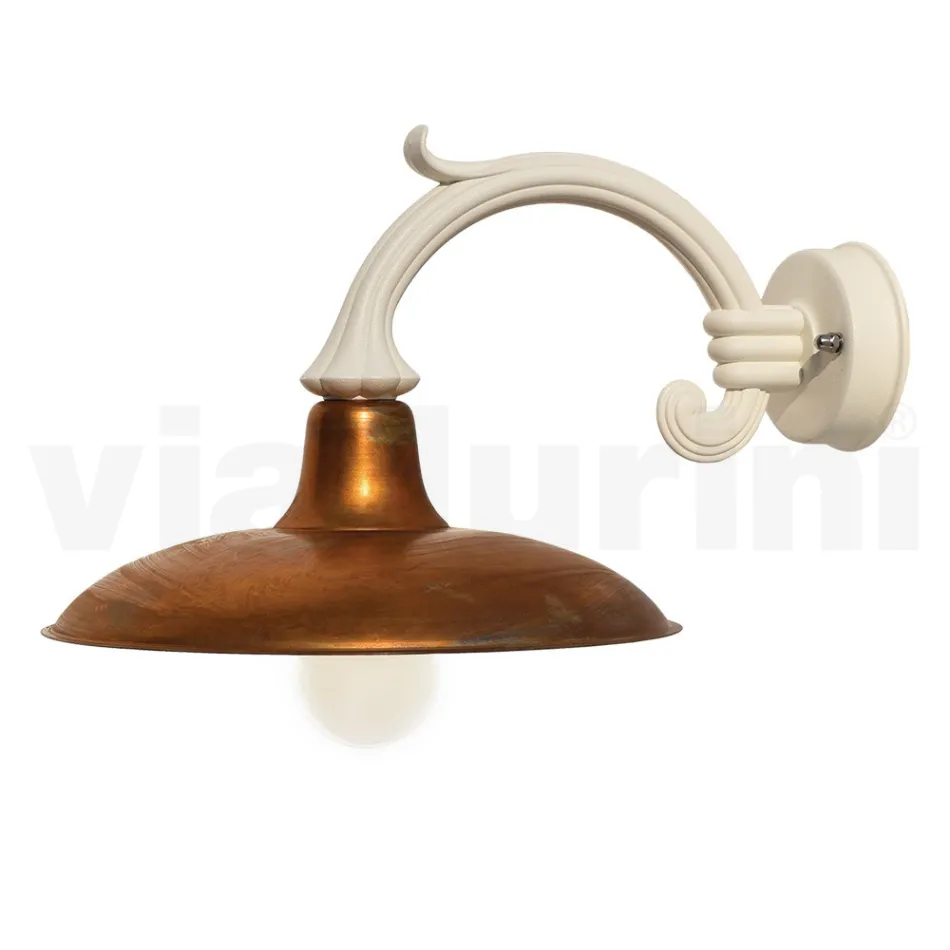 Vintage utomhusvägglampa i aluminium Tillverkad i Italien - Adela Viadurini