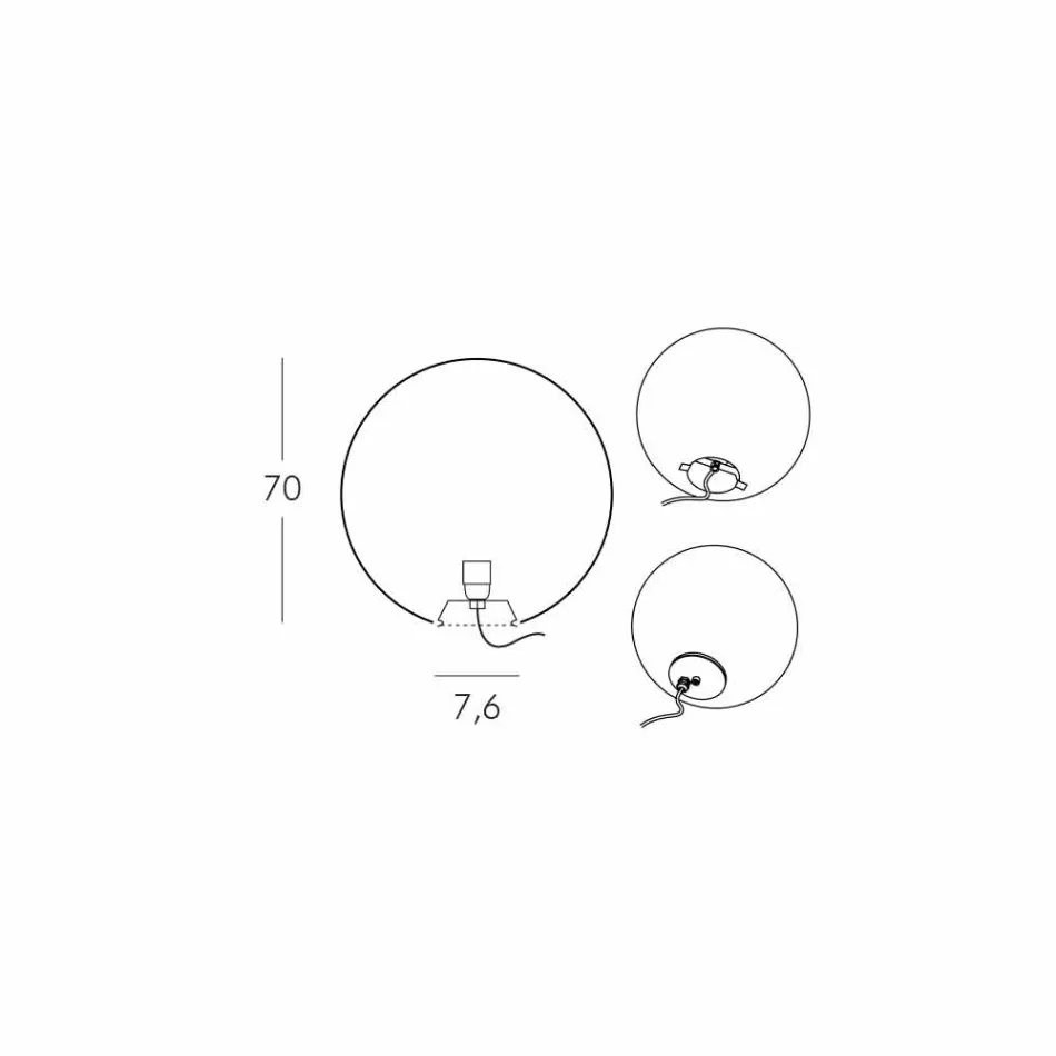 Glob sfär / bordslampa Slide Globo vit ljus tillverkad i Italien Viadurini