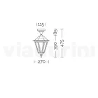 Trädgårdstaklampa i glas och 5 aluminiumfinishar - Pinako Viadurini