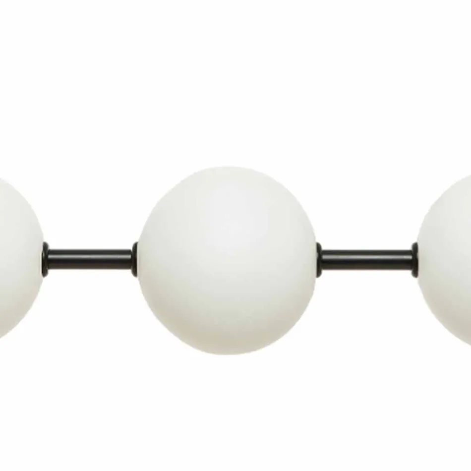 Upphängningslampa 3 lampor i mässing och glas 2 ytor - Alma av Il Fanale Viadurini