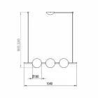 Upphängningslampa 3 lampor i mässing och glas 2 ytor - Alma av Il Fanale Viadurini