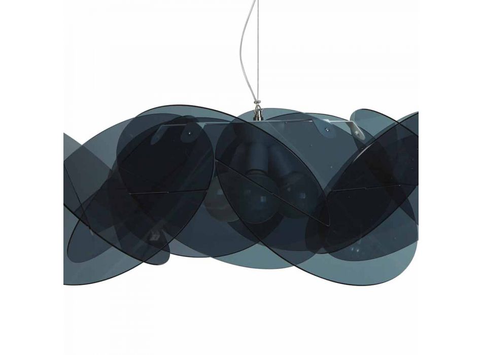 Lampa 3 lyser moderna suspension i 90 cm diameter metakrylat Leda Viadurini