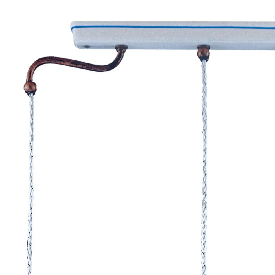 Upphängningslampa 3 lampor Vintage handgjorda järn och keramik - Chieti Viadurini