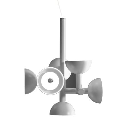 Hänglampa 6 lampor Design i vit eller svart aluminium - Celio Viadurini
