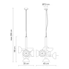 Hänglampa 6 lampor Design i vit eller svart aluminium - Celio Viadurini