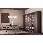 Upphängningslampa 8 lampor i naturligt mässing och glas - Molecola av Il Fanale Viadurini