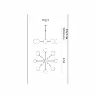 Upphängningslampa 8 lampor i naturligt mässing och glas - Molecola av Il Fanale Viadurini