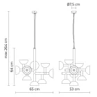 Hänglampa 9 lampor Design i vit eller svart aluminium - Celio Viadurini