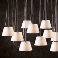 Fjädringslampa med 12 lampor med vit kromhögtalare