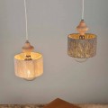 2 lampor hänglampa med Bois träinsats