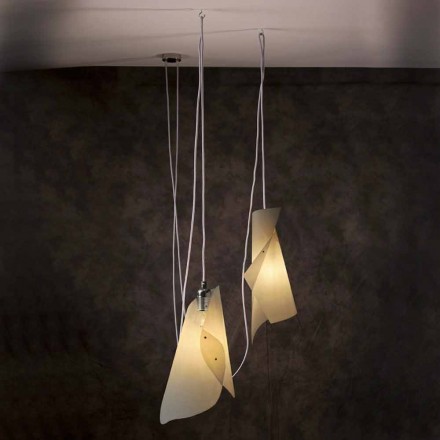 Pendel lampa med 2 lampor, modern design, Chrome Viadurini