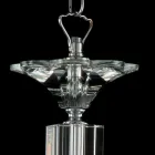 Taklampa 3 lampor glas och Crist Ivy, tillverkad i Italien Viadurini