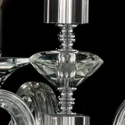 Taklampa 3 lampor glas och Crist Ivy, tillverkad i Italien Viadurini