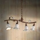 4 lampor upphängningslampa i handgjord keramisk rosdekor - Pisa Viadurini