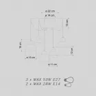 Pendellampa med 5 färgade element tillverkad i Italien - Berimbau Viadurini