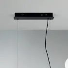 Hänglampa med 5 lampor i metall och modernt blåst glas - Birga Viadurini