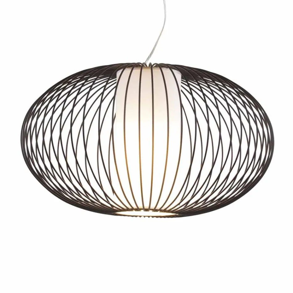 Taklampa målat stål, Ø90xh.53xl.cavo100cm, Joy Viadurini