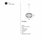 Taklampa målat stål, Ø90xh.53xl.cavo100cm, Joy Viadurini