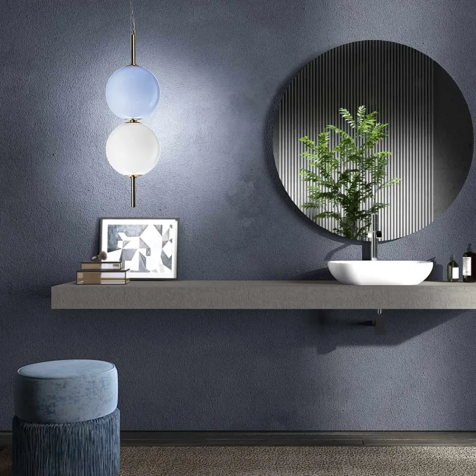 Handgjord upphängningslampa i blåst Venedigglas - Jupiter Viadurini