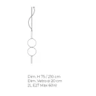 Handgjord upphängningslampa i blåst Venedigglas - Jupiter Viadurini