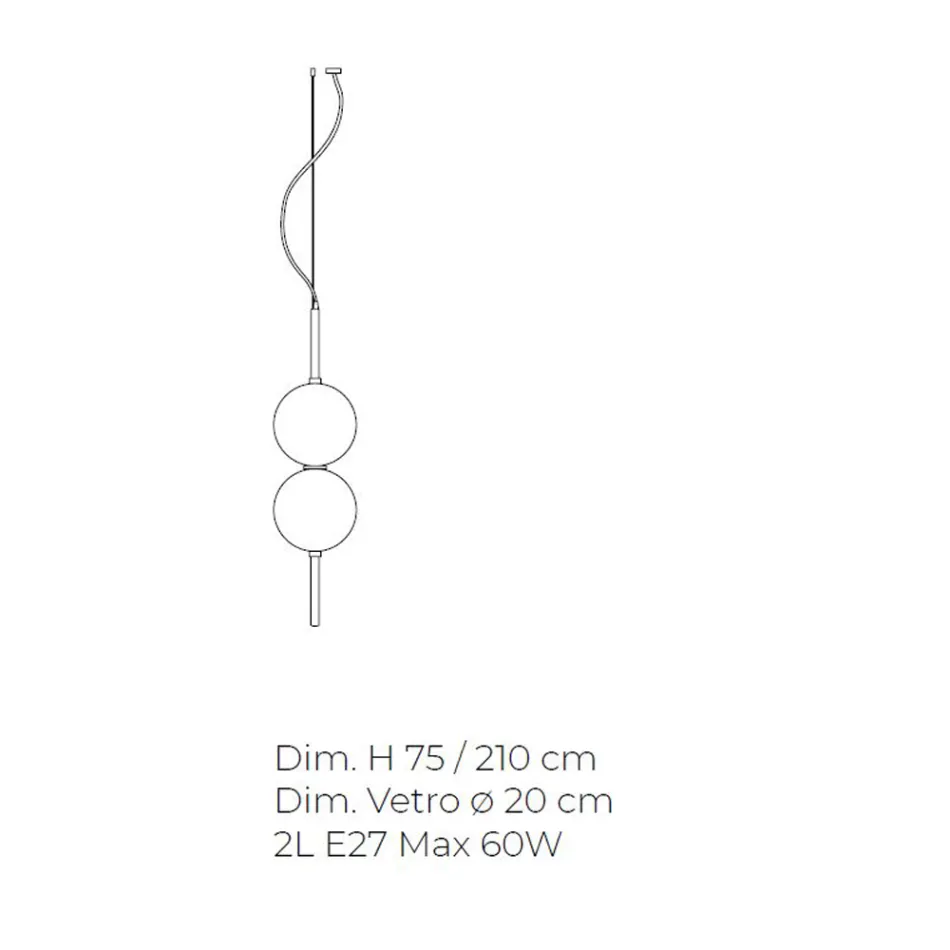 Handgjord upphängningslampa i blåst Venedigglas - Jupiter Viadurini
