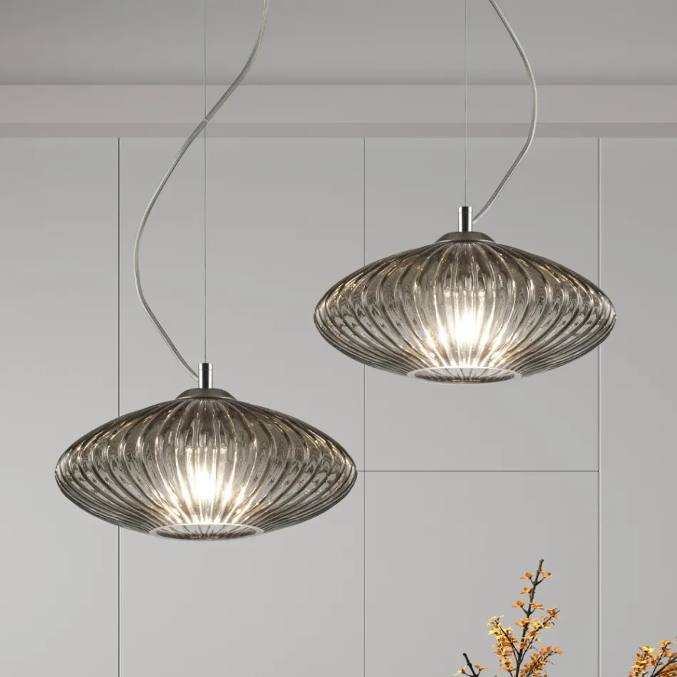 Handgjord blåst glasupphängningslampa i Venedig - Dafne Viadurini