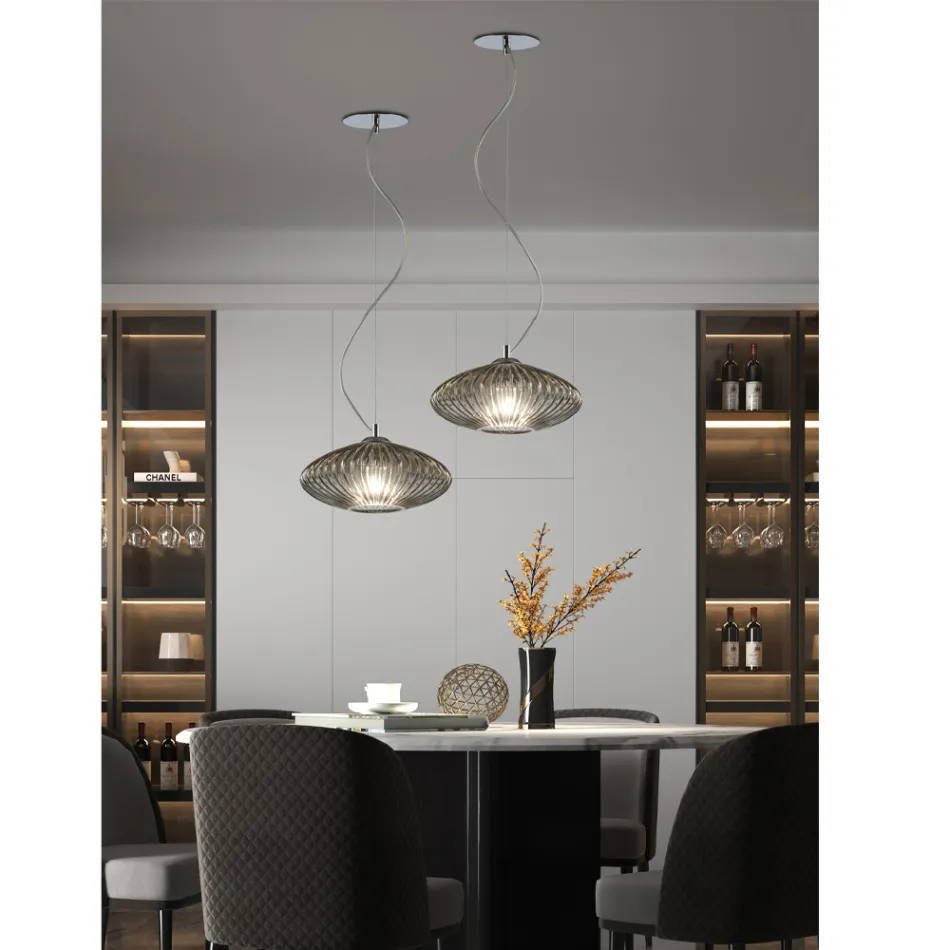 Handgjord blåst glasupphängningslampa i Venedig - Dafne Viadurini