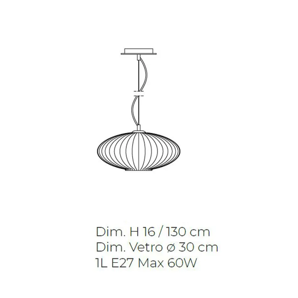 Handgjord blåst glasupphängningslampa i Venedig - Dafne Viadurini