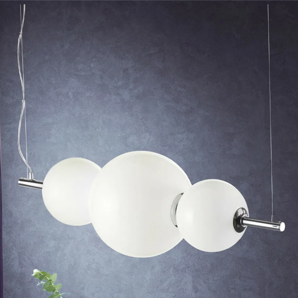 Handgjord upphängningslampa i lager venetianskt glas - Jupiter Viadurini