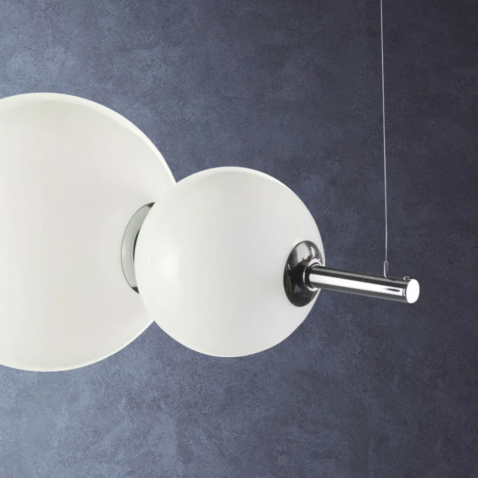 Handgjord upphängningslampa i lager venetianskt glas - Jupiter Viadurini