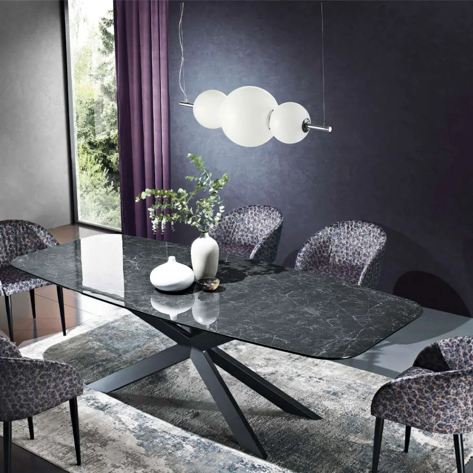 Handgjord upphängningslampa i lager venetianskt glas - Jupiter Viadurini