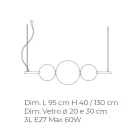 Handgjord upphängningslampa i lager venetianskt glas - Jupiter Viadurini