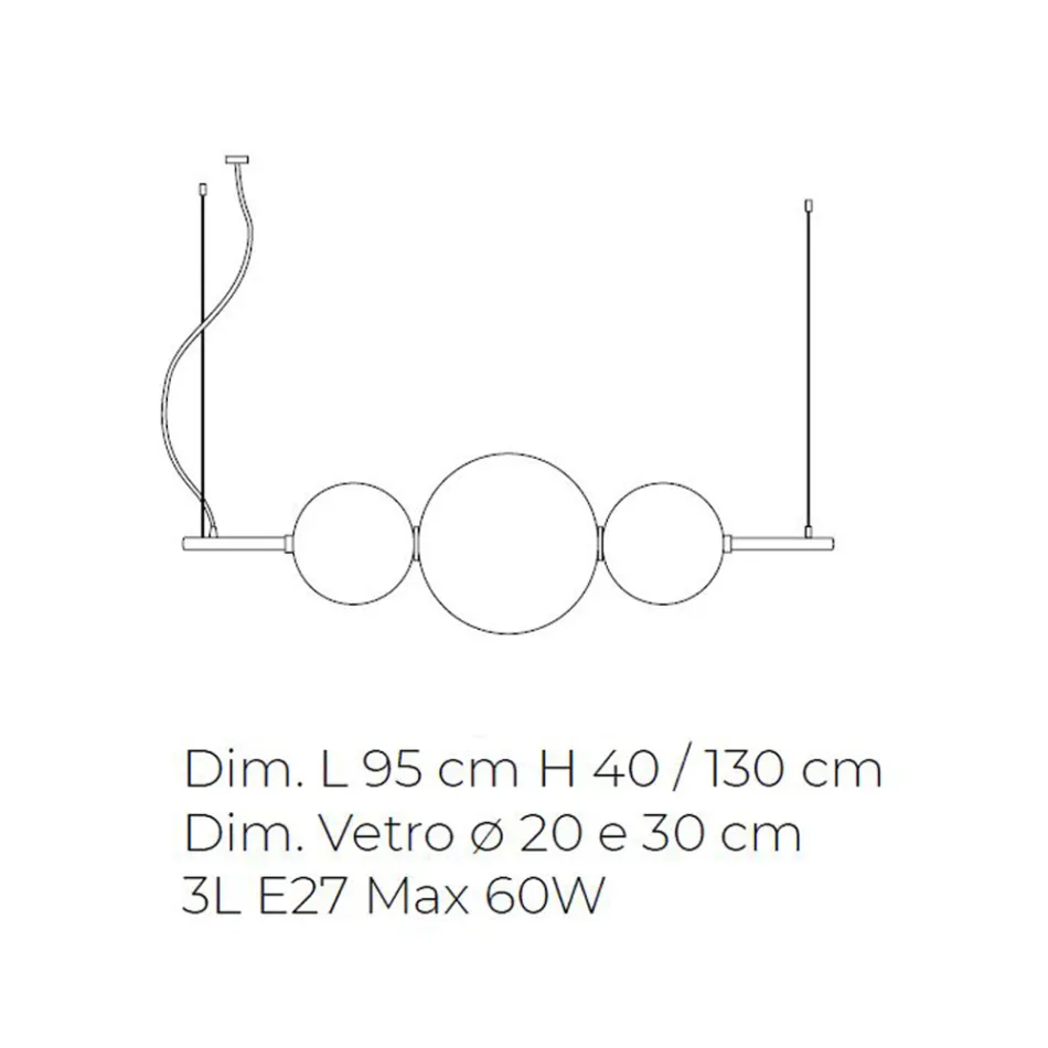 Handgjord upphängningslampa i lager venetianskt glas - Jupiter Viadurini