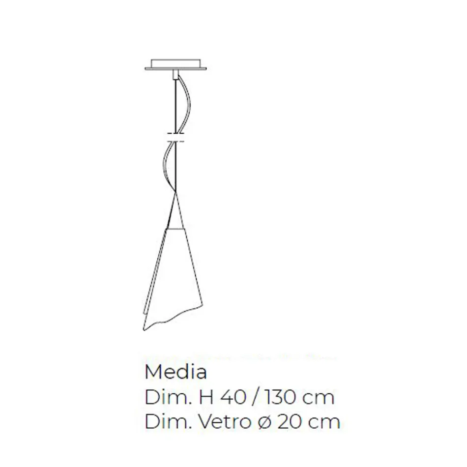 Handgjord venetiansk upphängningslampa i blåst glas - Krystal Viadurini