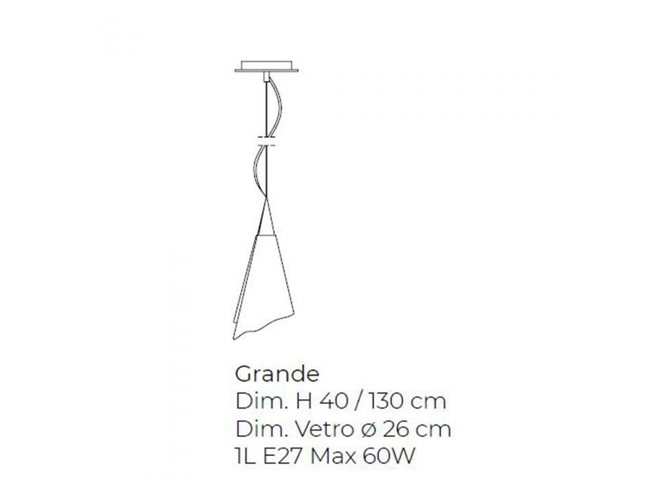 Handgjord venetiansk upphängningslampa i blåst glas - Krystal Viadurini