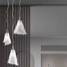 Handgjord venetiansk upphängningslampa i blåst glas - Krystal Viadurini