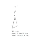 Handgjord venetiansk upphängningslampa i blåst glas - Krystal Viadurini