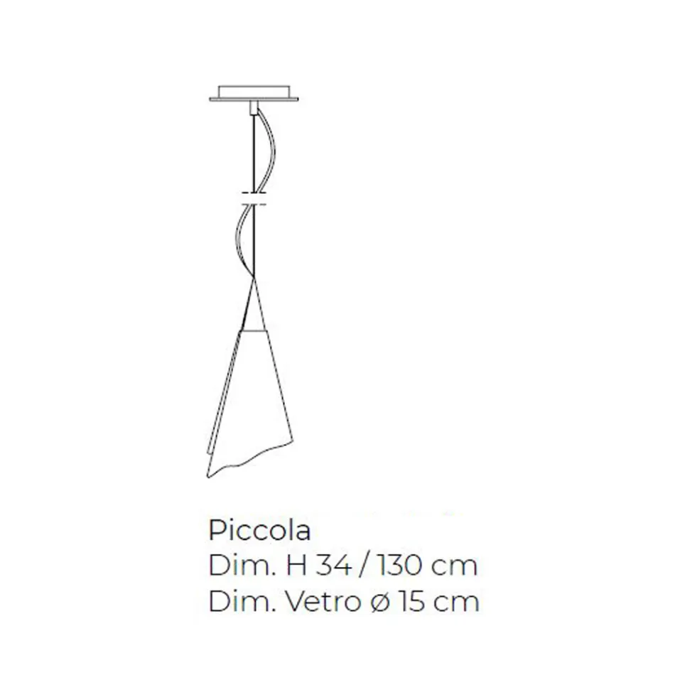 Handgjord venetiansk upphängningslampa i blåst glas - Krystal Viadurini