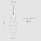 Upphängningslampa med 3 element av olika former tillverkad i Italien - Bumbum Viadurini