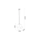 Upphängningslampa med 3 lampor i metall och keramiskt glas Tillverkad i Italien - Speak Viadurini