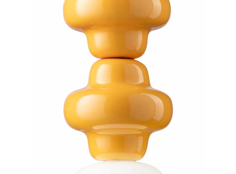 Upphängningslampa med 4 element i keramik och glas Tillverkad i Italien - Capocabana Viadurini