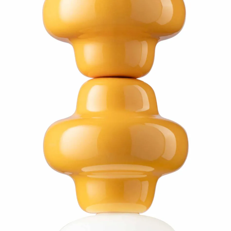 Upphängningslampa med 4 element i keramik och glas Tillverkad i Italien - Capocabana Viadurini