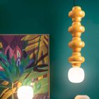 Upphängningslampa med 4 element i keramik och glas Tillverkad i Italien - Capocabana Viadurini