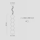 Upphängningslampa med 4 element i keramik och glas Tillverkad i Italien - Capocabana Viadurini