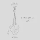 Upphängningslampa med 6 element i keramik och glas Tillverkad i Italien - Afoxe Viadurini