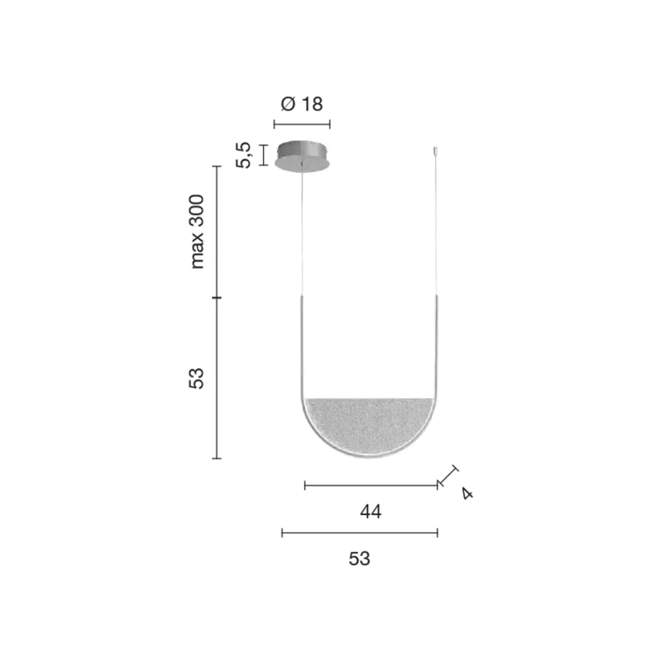 Upphängningslampa med löstagbar insats i granulerat glas - Catalpa Viadurini