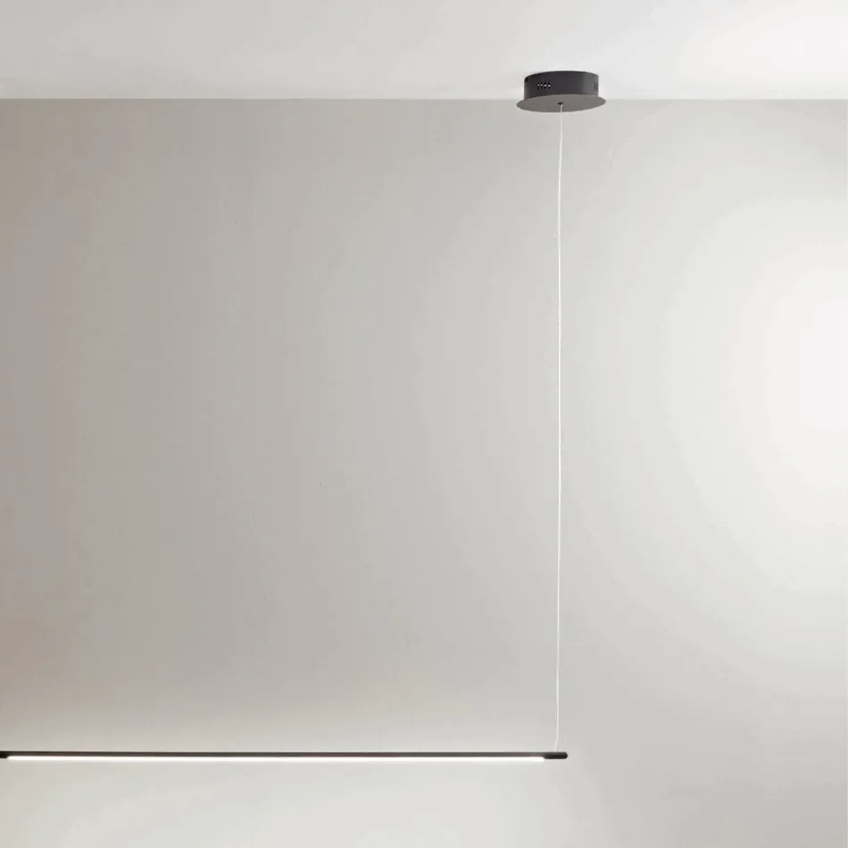 Pendellampa med LED-ljus och längdjusterbara kablar - Orange Viadurini