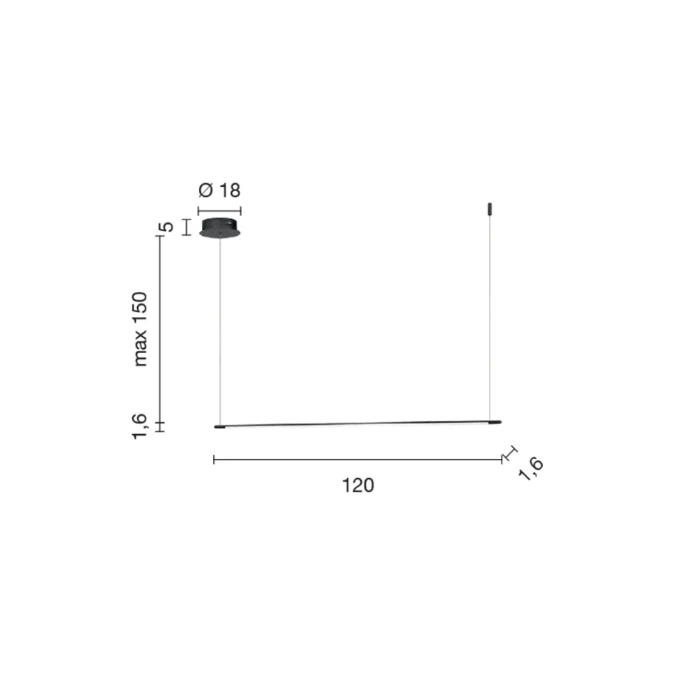 Pendellampa med LED-ljus och längdjusterbara kablar - Orange Viadurini